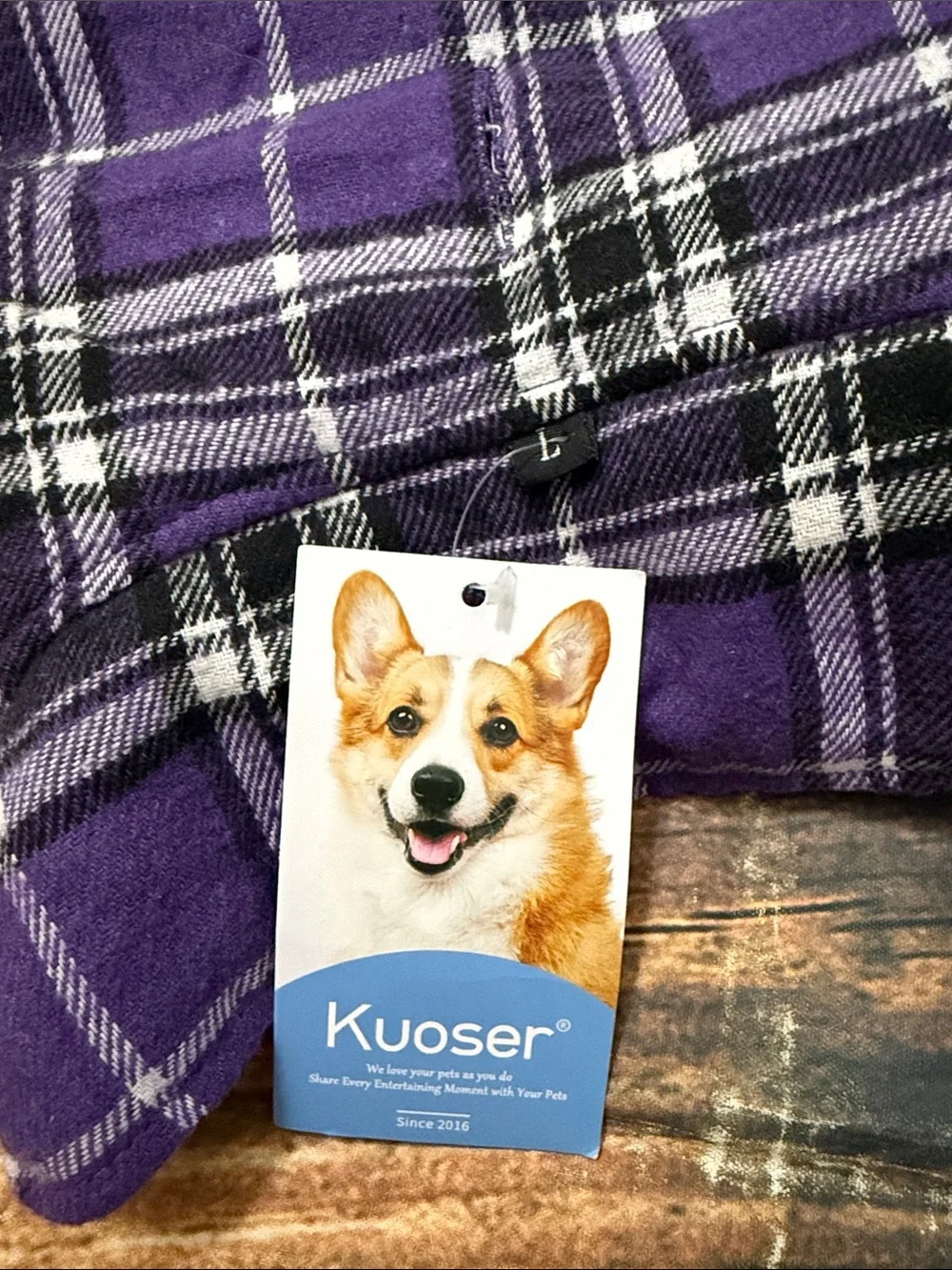 Kuoser Purple Plaid Dog Coat - Warm Flannel Jacket